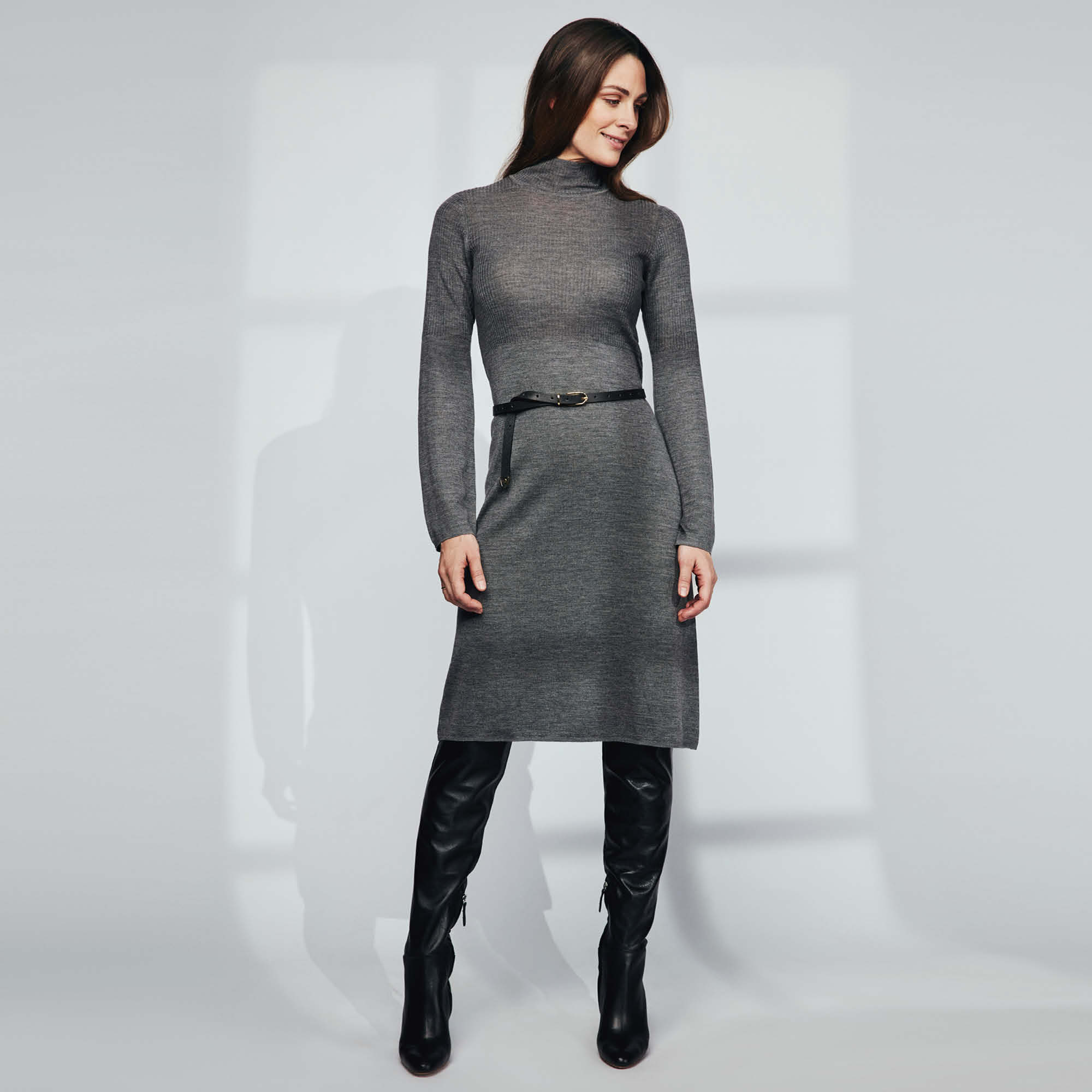Wool A-line Dress JS, , hi-res